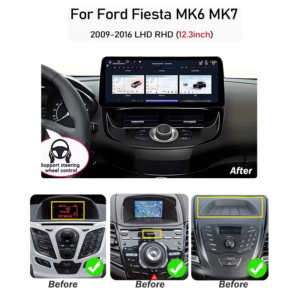 12,3 inch voor Ford Fiesta MK6 - Ddr5 8Gb recensie en prijs