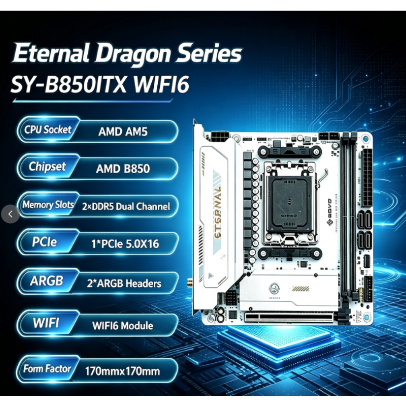 SY-B850ITX WIFI6 AMD Moederbor - Ddr5 64Gb recensie en prijs